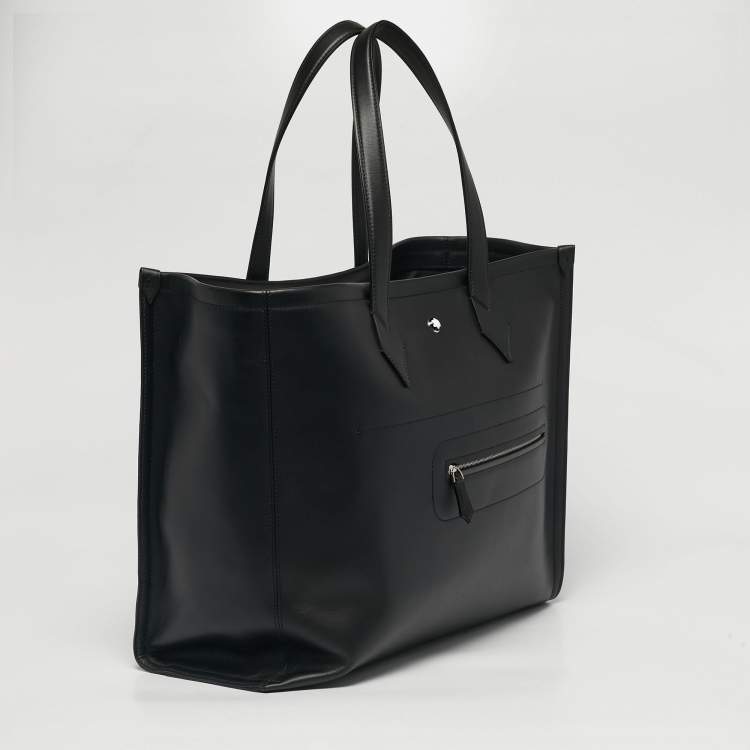 Pre Owned Montblanc Black Leather Meisterstuck Soft Tote