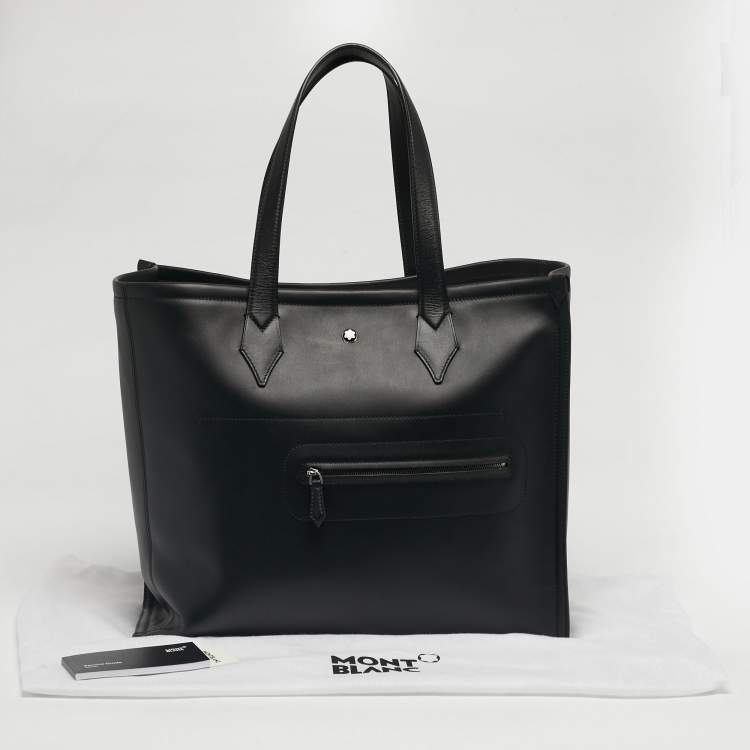 Pre Owned Montblanc Black Leather Meisterstuck Soft Tote