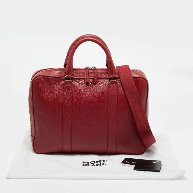 Pre Owned حقيبة مستندات مون بلان مايسرستاك نحيفة جلد أحمر