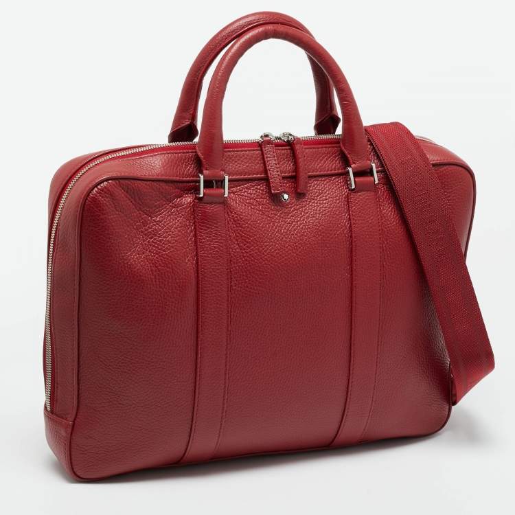 Pre Owned حقيبة مستندات مون بلان مايسرستاك نحيفة جلد أحمر