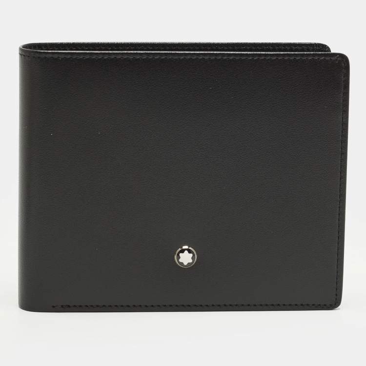Pre Owned Montblanc Meisterstuck 6CC with 2 View Pockets Black Leather Bifold Wallet