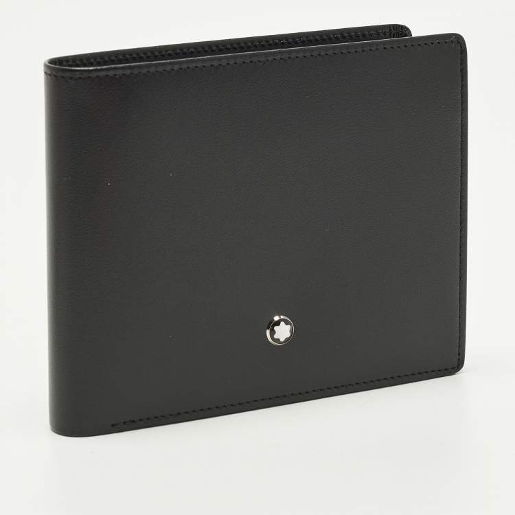 Pre Owned Montblanc Meisterstuck 6CC with 2 View Pockets Black Leather Bifold Wallet