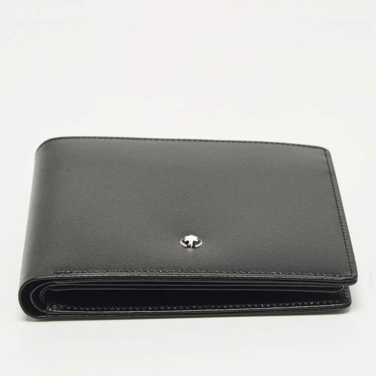 Pre Owned Montblanc Meisterstuck 6CC with 2 View Pockets Black Leather Bifold Wallet