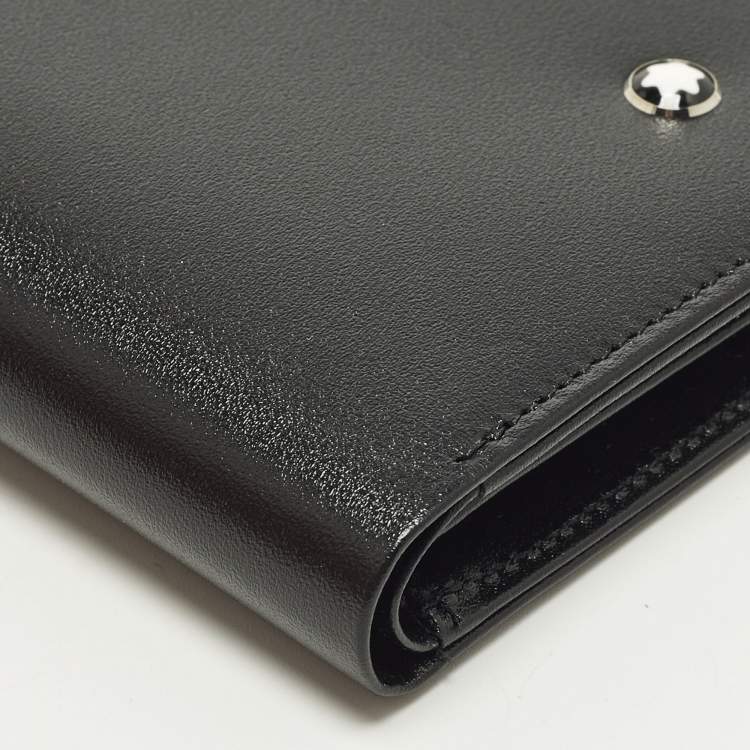 Pre Owned Montblanc Meisterstuck 6CC with 2 View Pockets Black Leather Bifold Wallet
