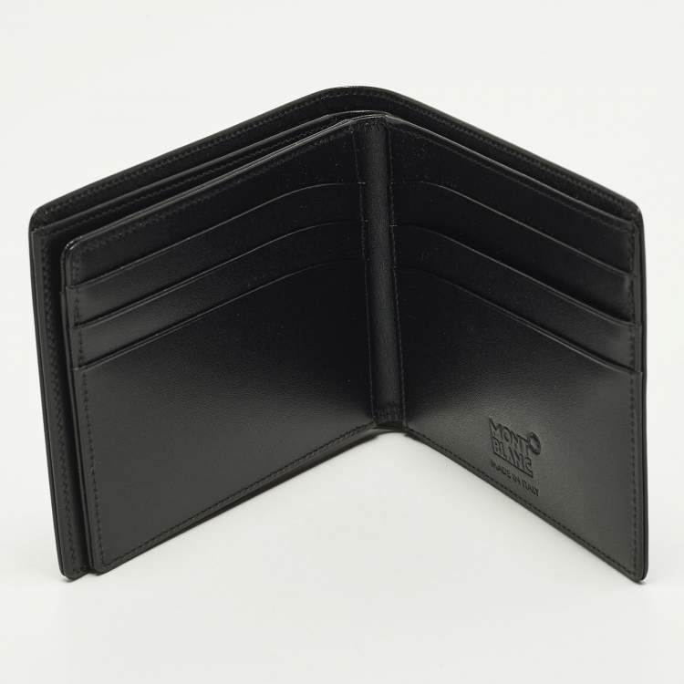 Pre Owned Montblanc Meisterstuck 6CC with 2 View Pockets Black Leather Bifold Wallet