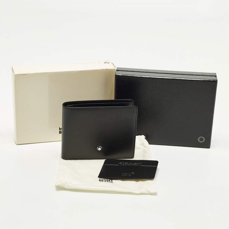 Pre Owned Montblanc Meisterstuck 6CC with 2 View Pockets Black Leather Bifold Wallet