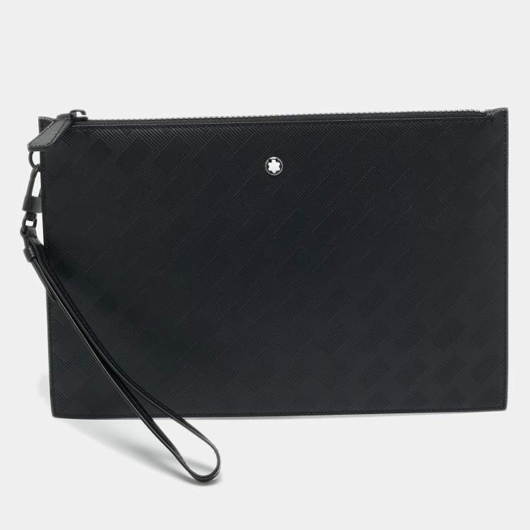 Pre Owned Montblanc Extreme 3.0 Black Coated Canvas Wristlet Pouch