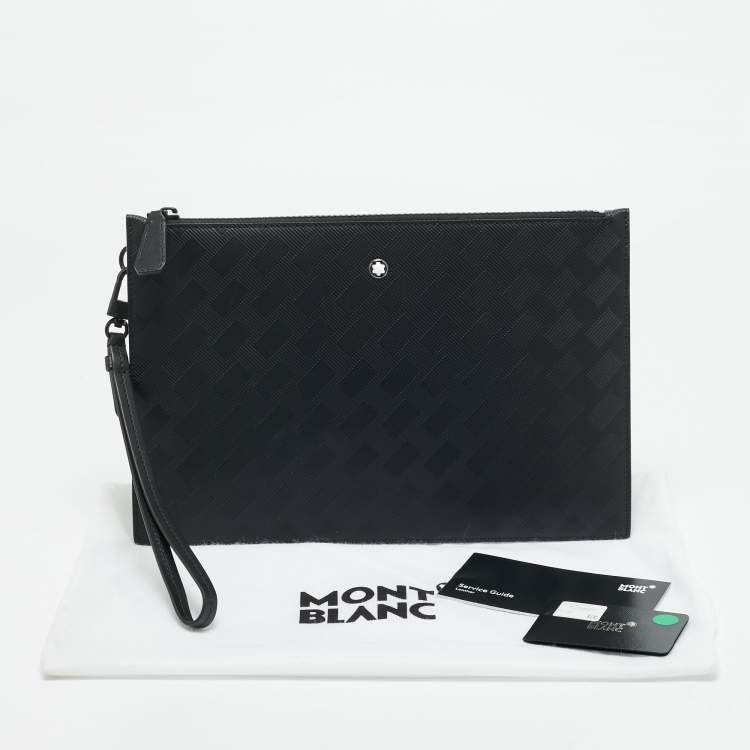 Pre Owned Montblanc Extreme 3.0 Black Coated Canvas Wristlet Pouch