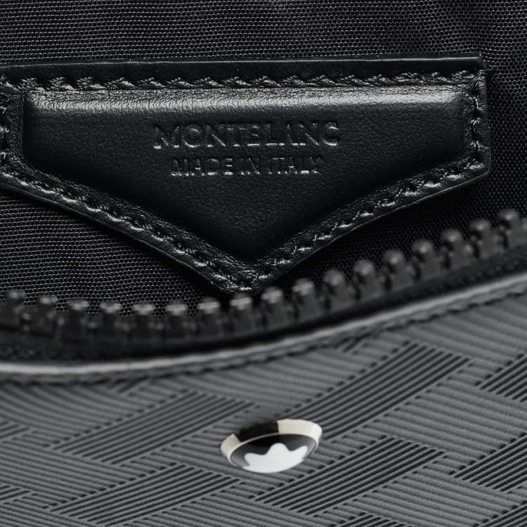 Pre Owned Montblanc Extreme 3.0 Black Coated Canvas Wristlet Pouch