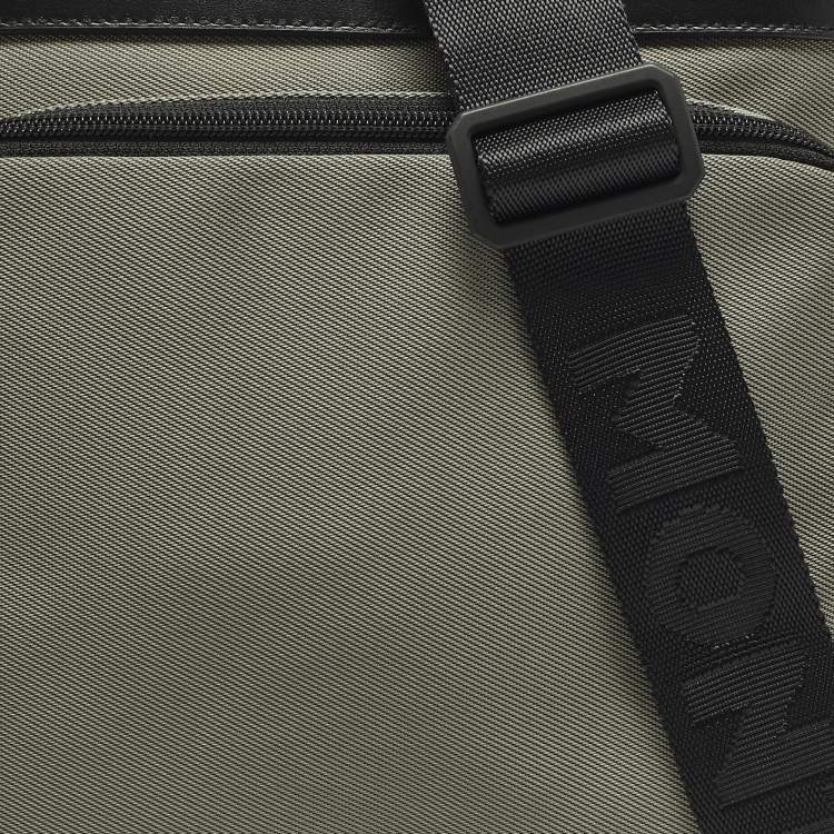 Pre Owned Montblanc Nightflight Grey/Black Nylon and Leather Messenger Bag