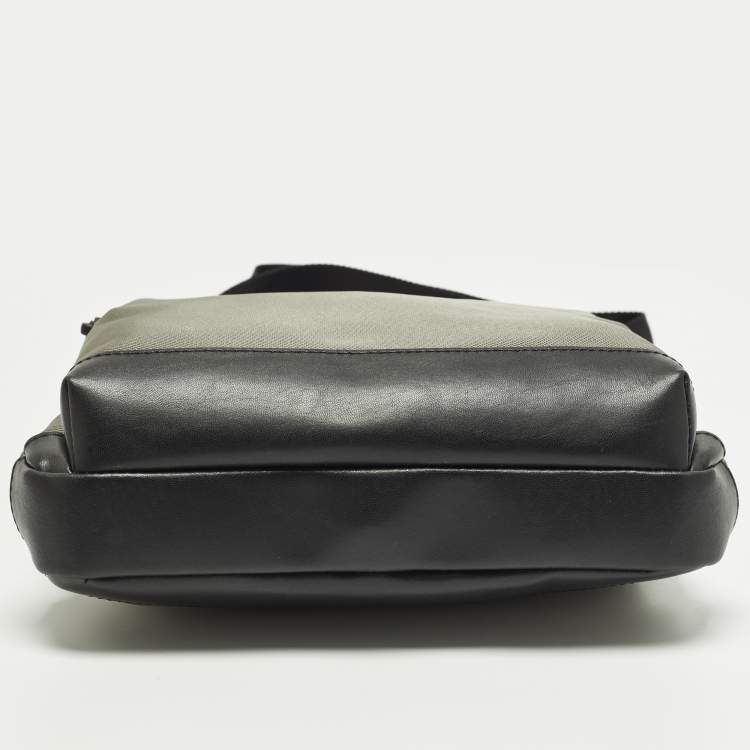 Pre Owned Montblanc Nightflight Grey/Black Nylon and Leather Messenger Bag