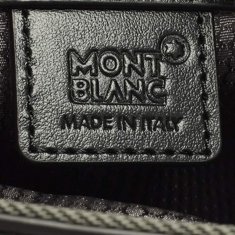 Pre Owned Montblanc Nightflight Grey/Black Nylon and Leather Messenger Bag