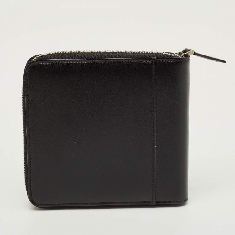 Pre Owned Montblanc Meisterstuck Black Leather Horizontal Zip Around Wallet