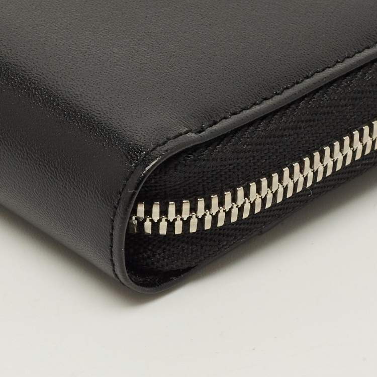 Pre Owned Montblanc Meisterstuck Black Leather Horizontal Zip Around Wallet