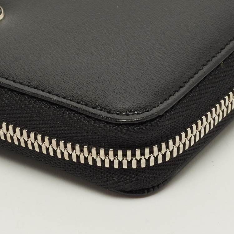 Pre Owned Montblanc Meisterstuck Black Leather Horizontal Zip Around Wallet