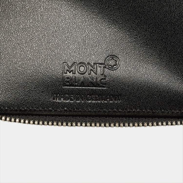 Pre Owned Montblanc Meisterstuck Black Leather Horizontal Zip Around Wallet