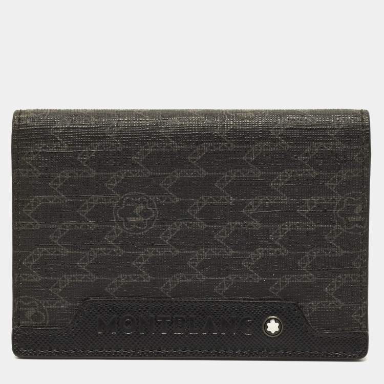 مملوكة مسبقًا Montblanc Meisterstuck Black/Grey M Gram Coated Canvas Business Card Holder