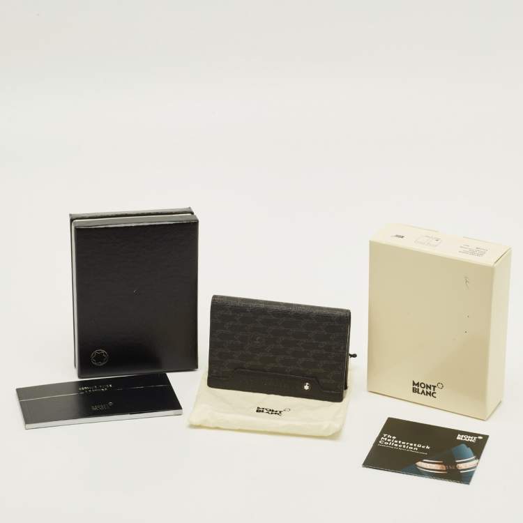 مملوكة مسبقًا Montblanc Meisterstuck Black/Grey M Gram Coated Canvas Business Card Holder