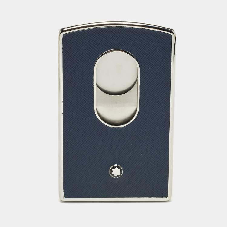 مملوكة مسبقًا Montblanc Sartorial Blue Leather Hard Shell Card Case