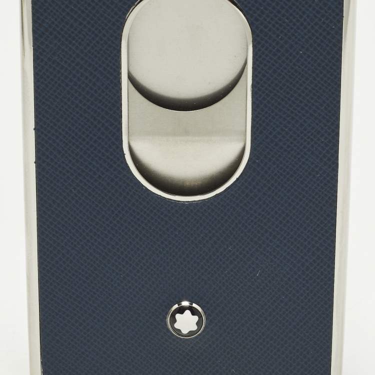 مملوكة مسبقًا Montblanc Sartorial Blue Leather Hard Shell Card Case