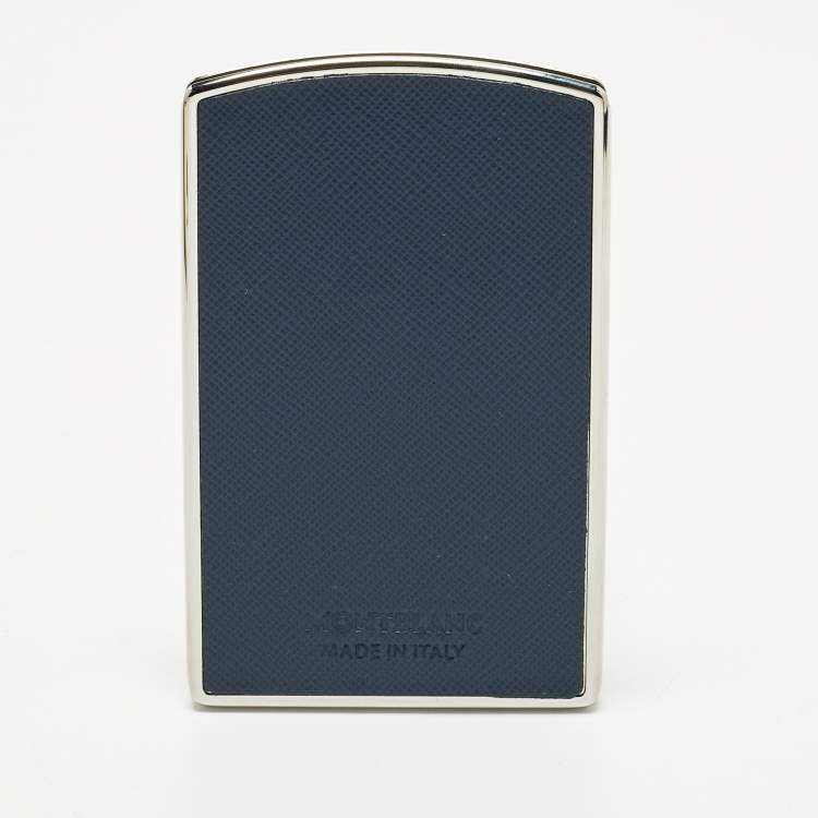 مملوكة مسبقًا Montblanc Sartorial Blue Leather Hard Shell Card Case