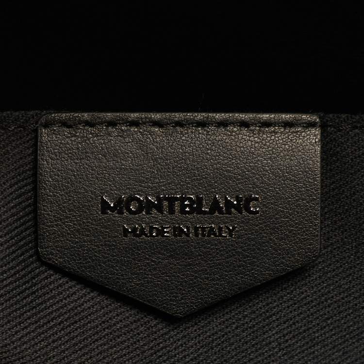 Pre Owned Montblanc Sartorial Double Zip Black Leather Briefcase