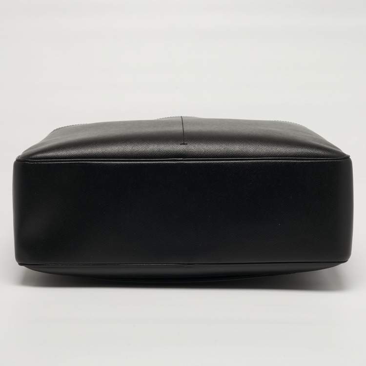 Pre Owned Montblanc Sartorial Double Zip Black Leather Briefcase