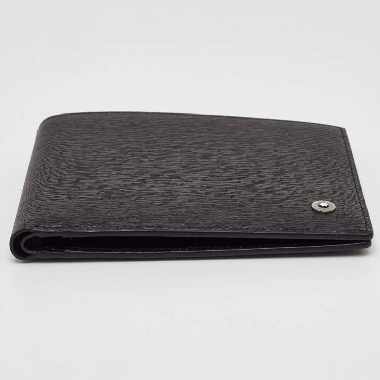 Pre Owned Montblanc 8cc Black Leather Meisterstück Bifold Wallet