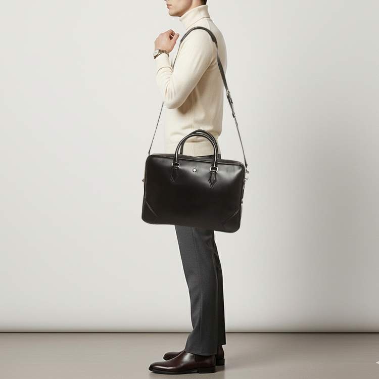 Pre Owned Montblanc Meisterstuck Black Leather Document Case