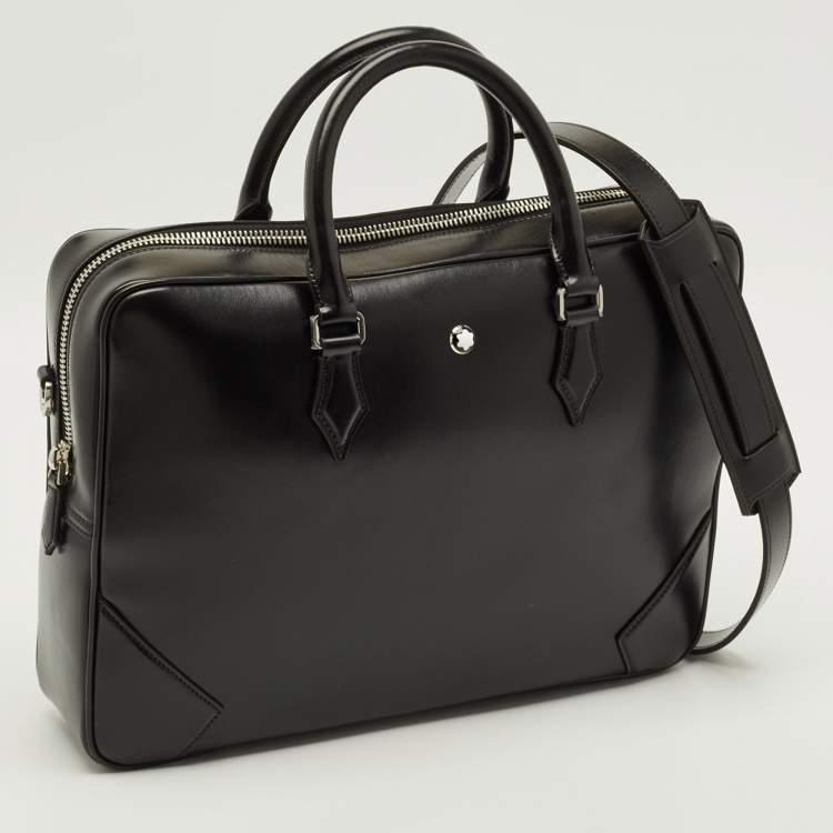 Pre Owned Montblanc Sartorial Medium Black Leather Document Case