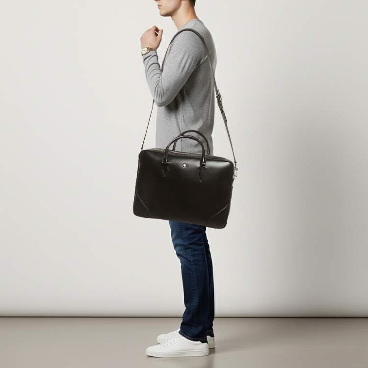 Pre Owned Montblanc Sartorial Medium Black Leather Document Case