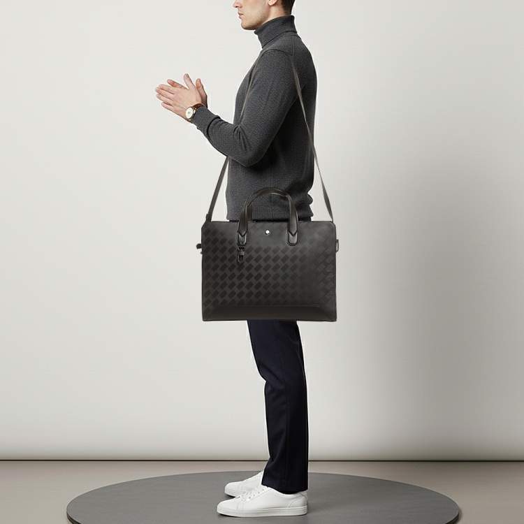 Pre Owned Montblanc Extreme 3.0 Black Textured Leather Document Case