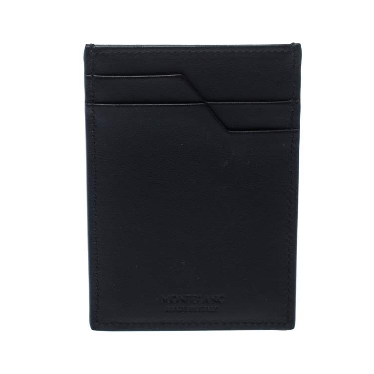 Pre Owned Montblanc Black Perforated Leather Meisterstuck Card Case