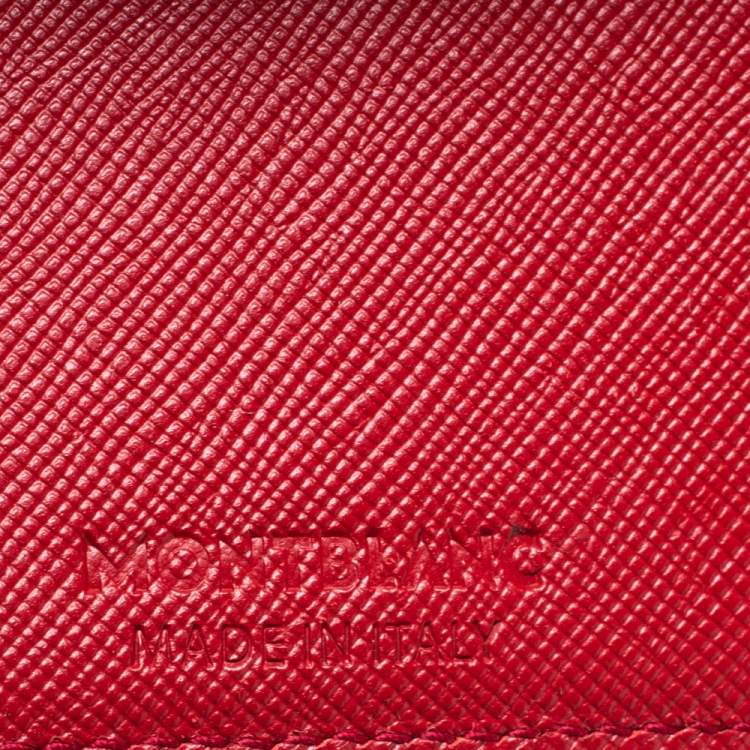 Pre Owned Montblanc Red Leather Sartorial Wallet 6CC