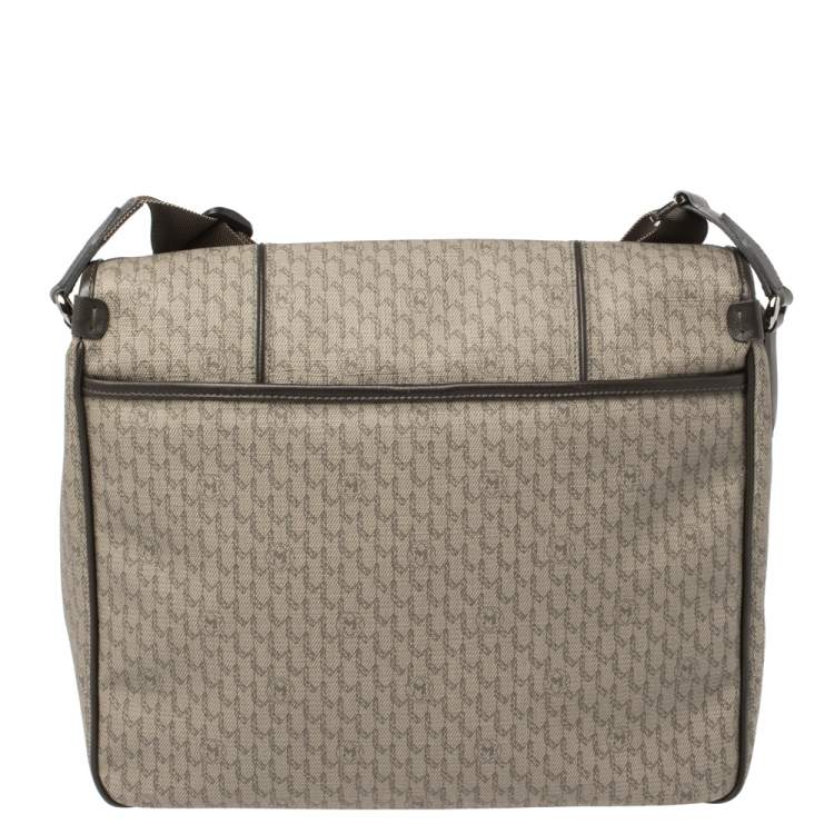 Pre Owned MontBlanc Brown Coated Canvas and Leather Flap Messenger Bag