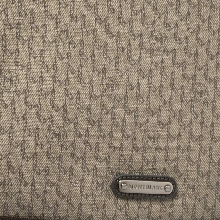 Pre Owned MontBlanc Brown Coated Canvas and Leather Flap Messenger Bag