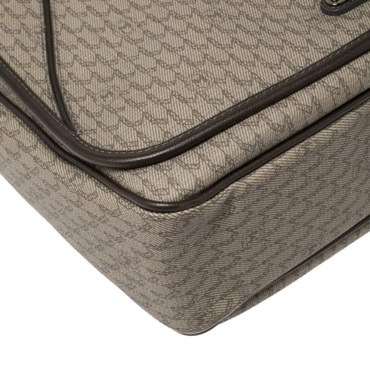 Pre Owned MontBlanc Brown Coated Canvas and Leather Flap Messenger Bag