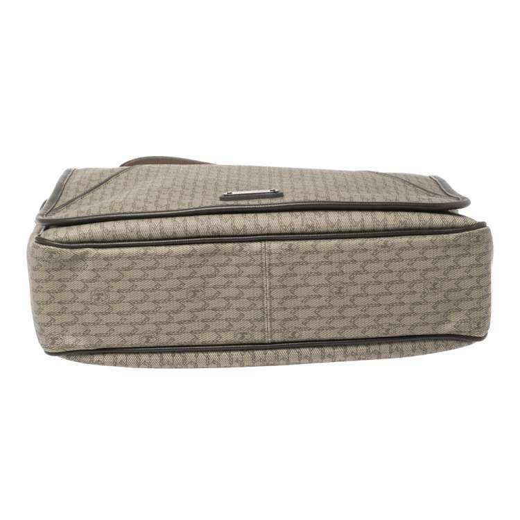 Pre Owned MontBlanc Brown Coated Canvas and Leather Flap Messenger Bag