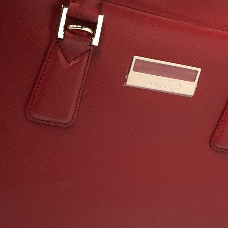 Pre Owned Montblanc Red Leather Sartorial Briefcase