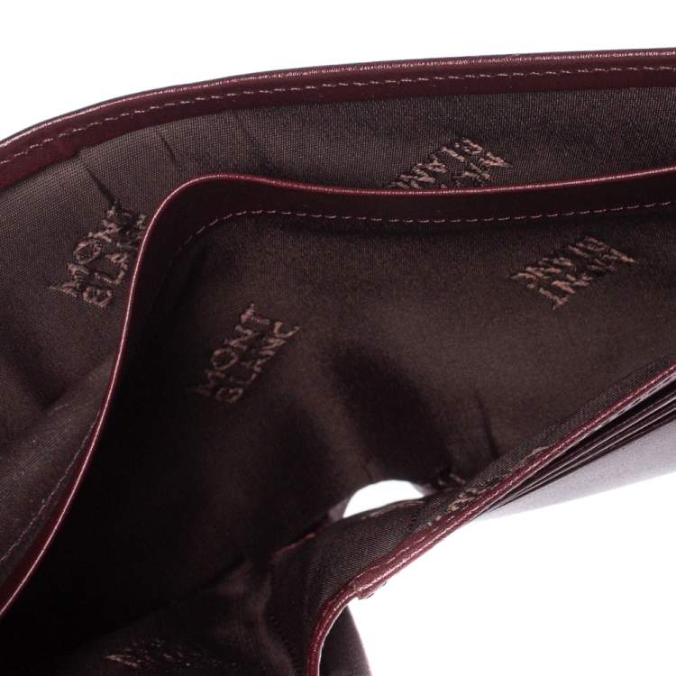 Pre Owned Montblanc Maroon Leather Meisterstuck Bifold Wallet