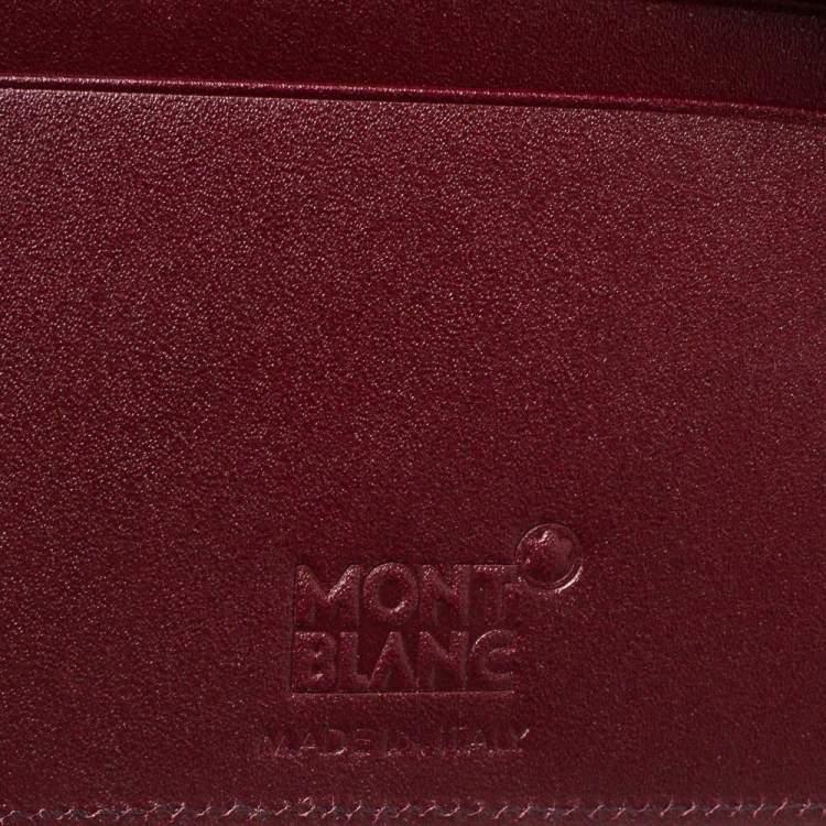 Pre Owned Montblanc Maroon Leather Meisterstuck Bifold Wallet