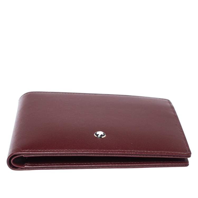 Pre Owned Montblanc Maroon Leather Meisterstuck Bifold Wallet