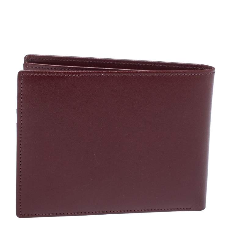 Pre Owned Montblanc Maroon Leather Meisterstuck Bifold Wallet