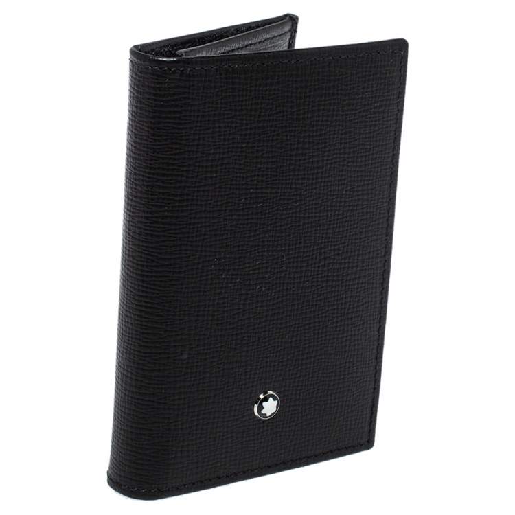 Pre Owned Montblanc Black Leather Meisterstuck Business Card Holder