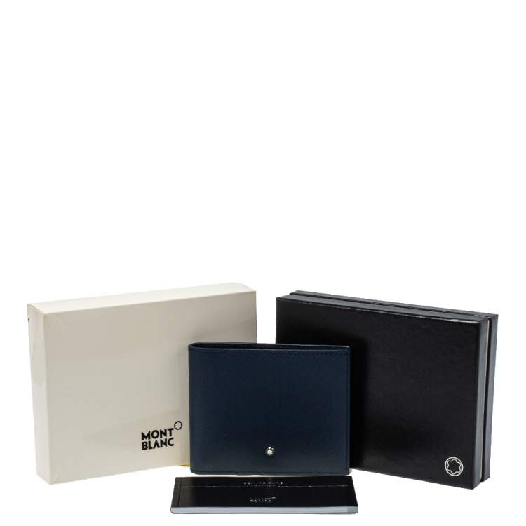 Pre Owned Montblanc Indigo Blue Leather Sartorial 6CC Wallet  