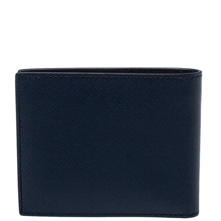 Pre Owned Montblanc Indigo Blue Leather Sartorial 6CC Wallet  