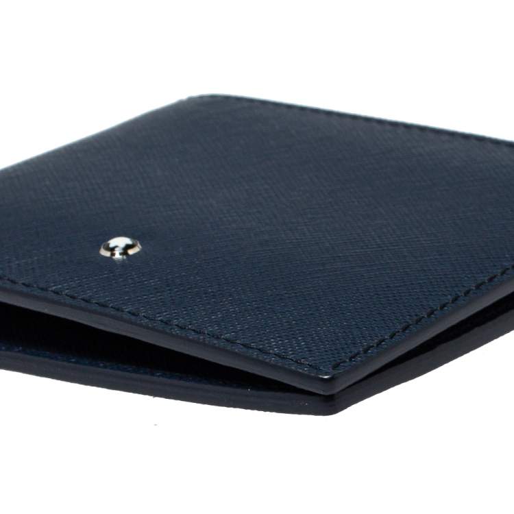 Pre Owned Montblanc Indigo Blue Leather Sartorial 6CC Wallet  