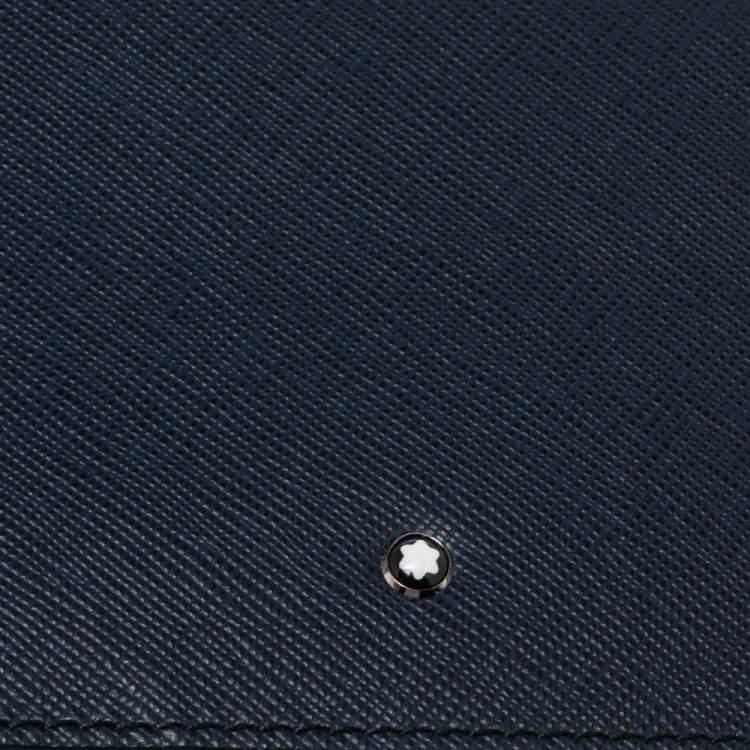 Pre Owned Montblanc Indigo Blue Leather Sartorial 6CC Wallet  