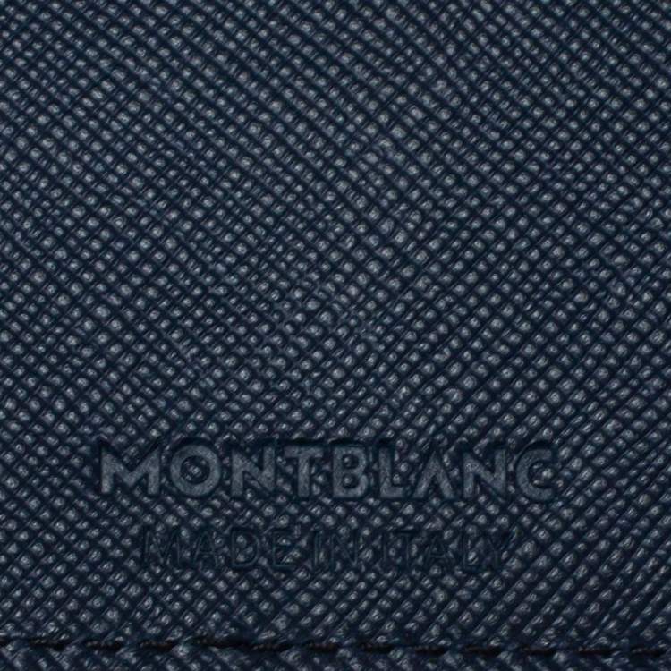 Pre Owned Montblanc Indigo Blue Leather Sartorial 6CC Wallet  