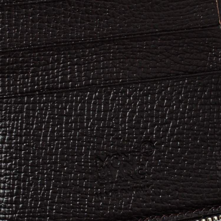 مملوكة مسبقًا Montblanc Dark Brown Grain Leather Meisterstuck Travel Wallet